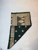 Bottle Green Mashru Silk Saree with Banarasi Zari Paisley Motifs and Ornate Floral Border
