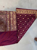 Purple Mashru Silk Saree with Banarasi Zari Booti and Ornate Floral Border