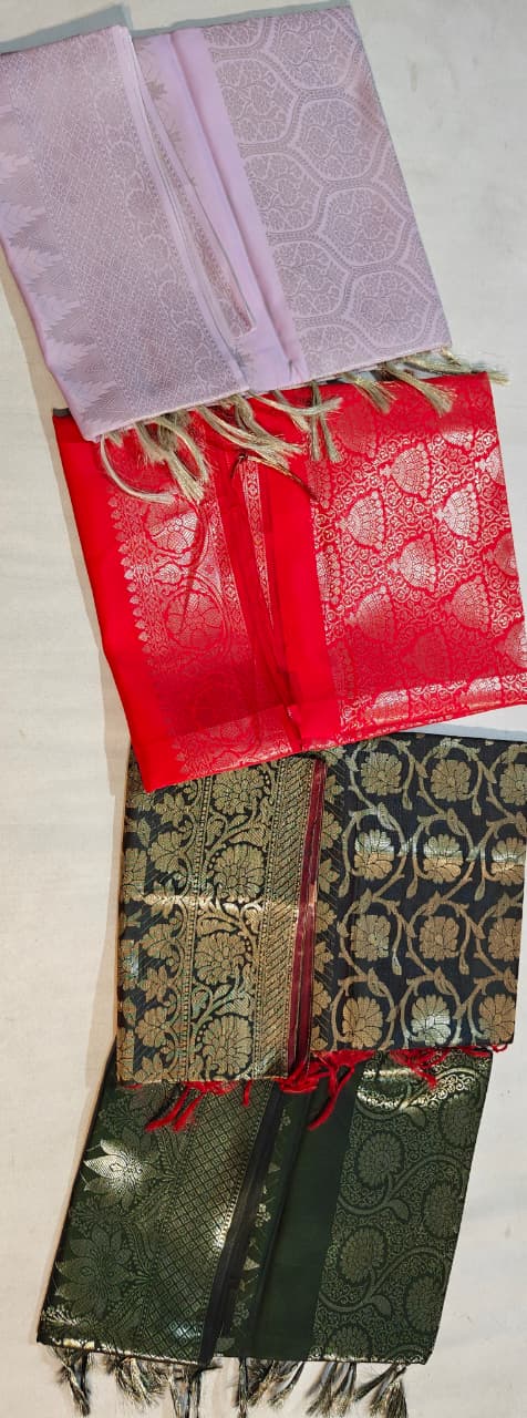 banarasi silk dupatta – elegant handwoven artistry in assorted colors(combo of 4)