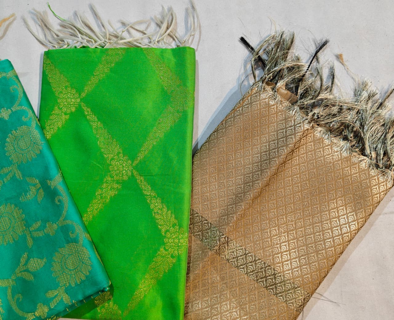 banarasi silk dupatta – handwoven multi-color elegance for festive occasions(combo of 4)
