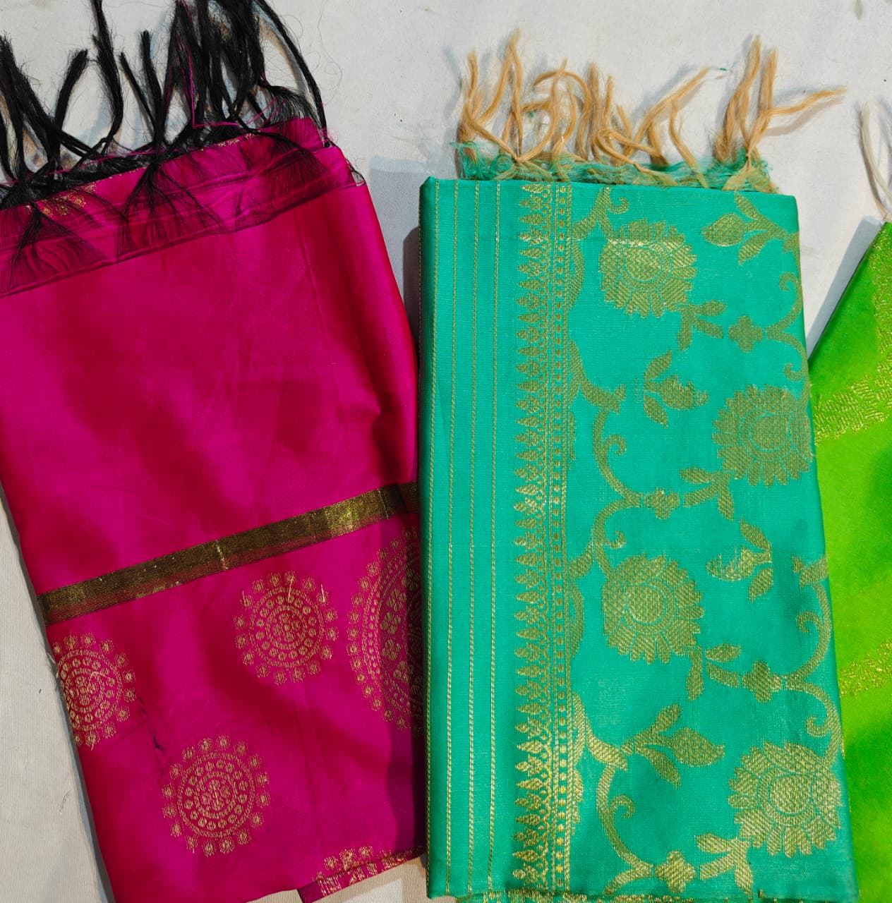 banarasi silk dupatta – handwoven multi-color elegance for festive occasions(combo of 4)