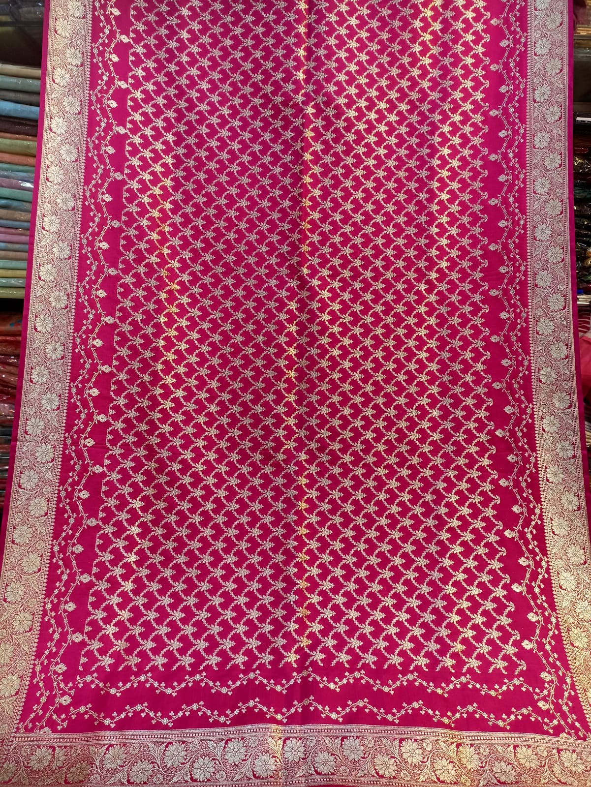 elegant red zari striped dupatta