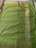Radiant Green Banarasi Silk Dupatta with Gold Zari Weaving