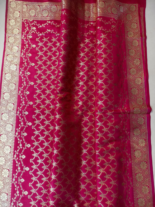 Elegant Red Zari Striped Dupatta